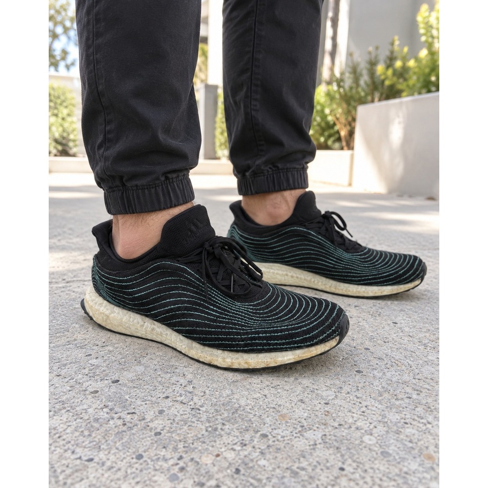 Adidas UltraBoost DNA Parley Core Black‎ Blue Spirit EH1184 Mens Size 10 Sneaker